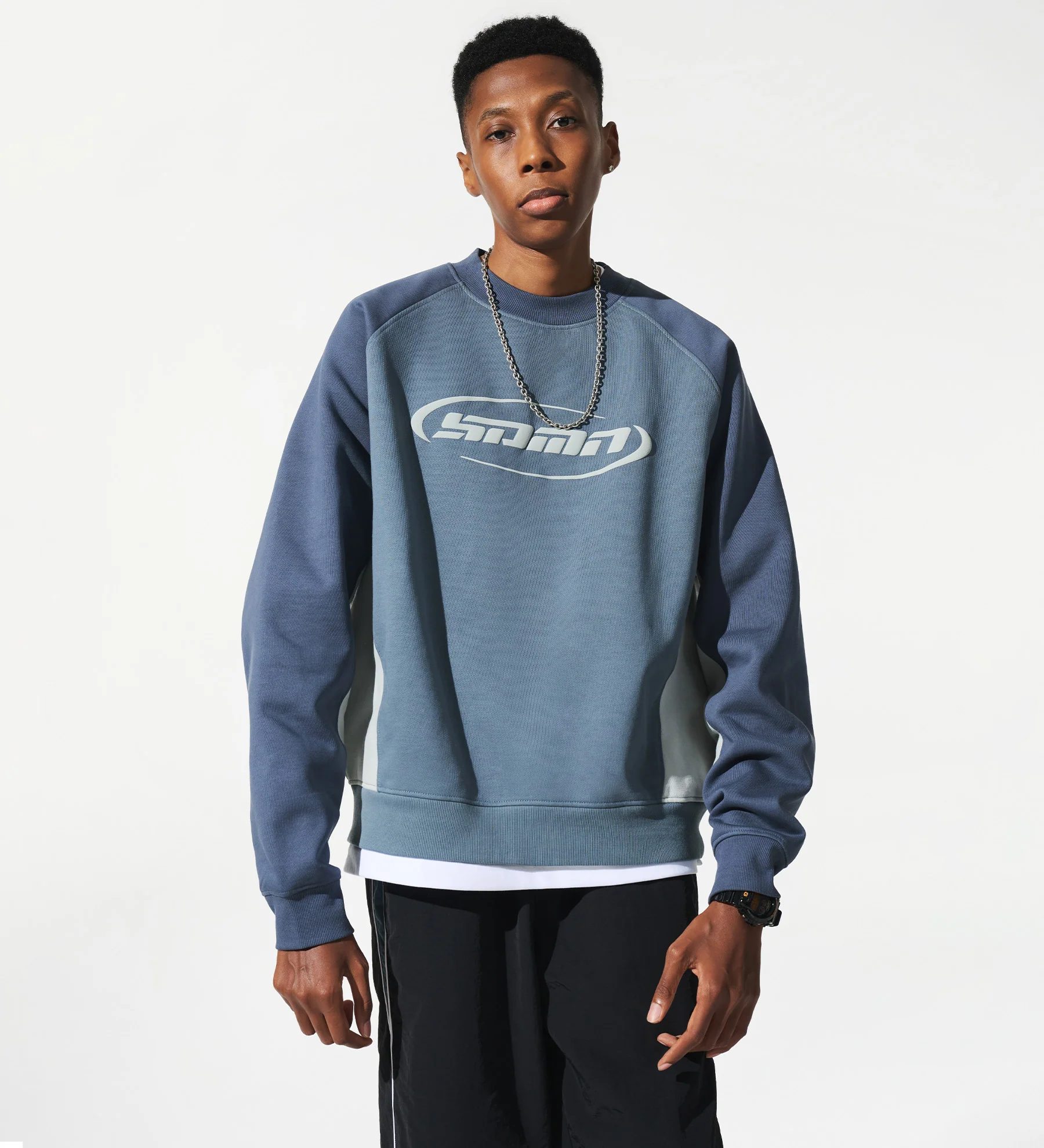 Astro Panel Sweater [Storm Blue/Mercury] - Image 4