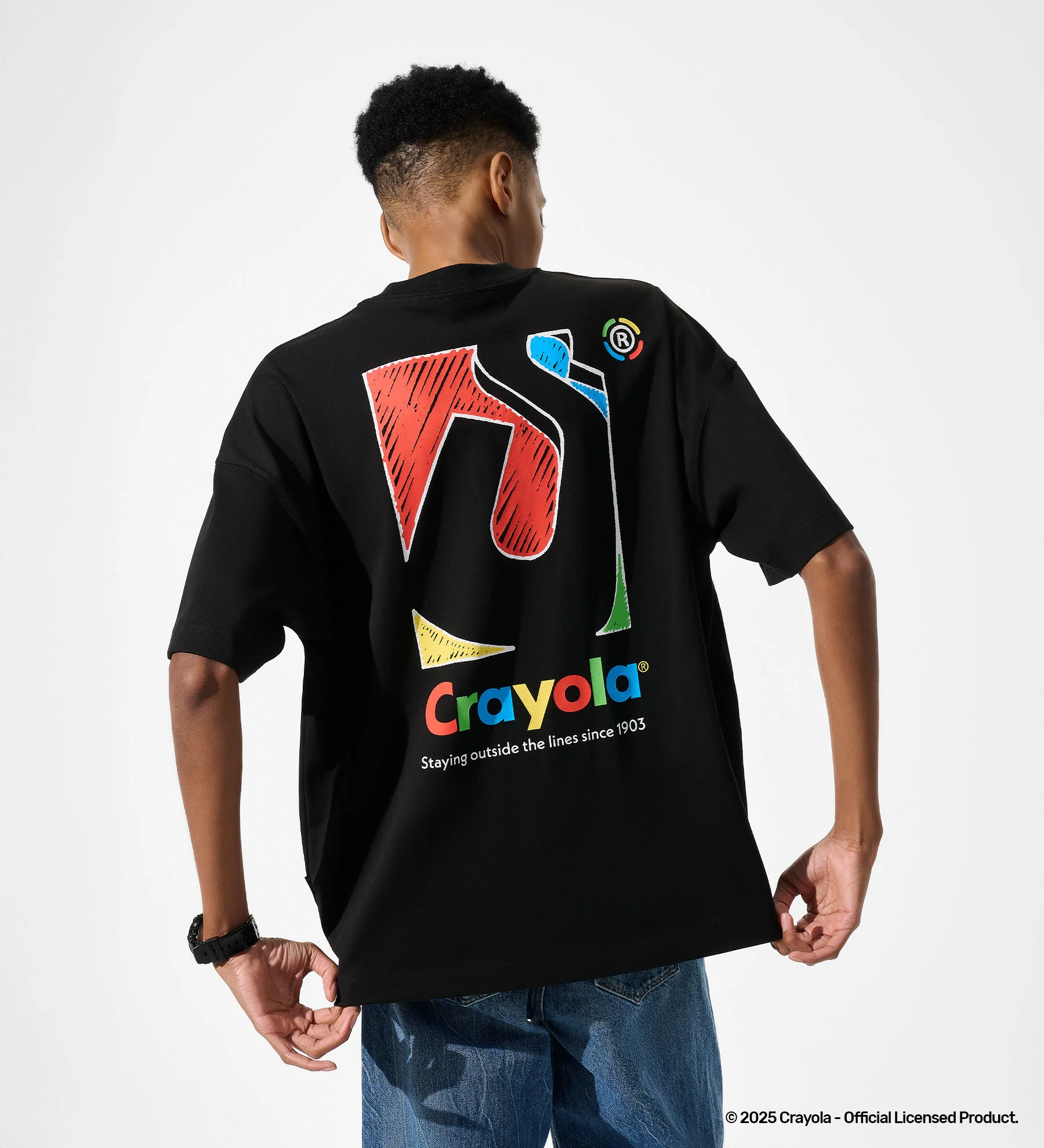 SDMN x Crayola Initial Box T-Shirt [Black] - Image 4