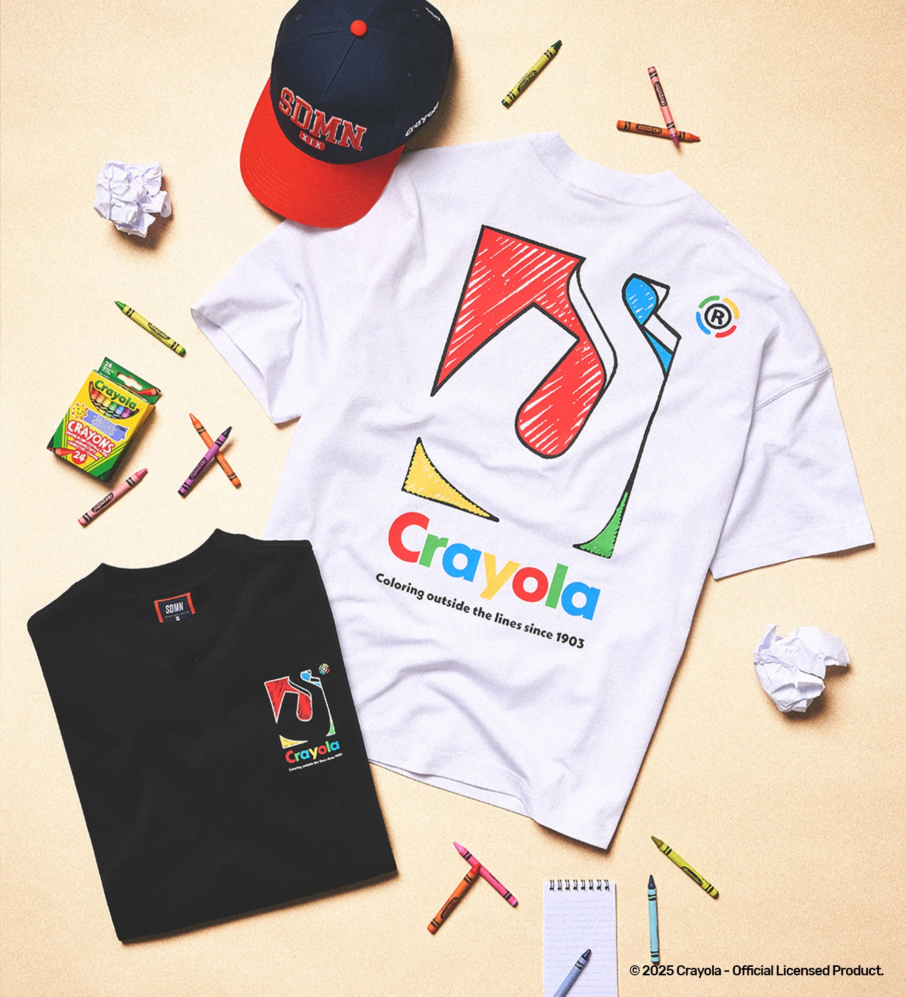 SDMN x Crayola Initial Box T-Shirt [Black] - Image 5