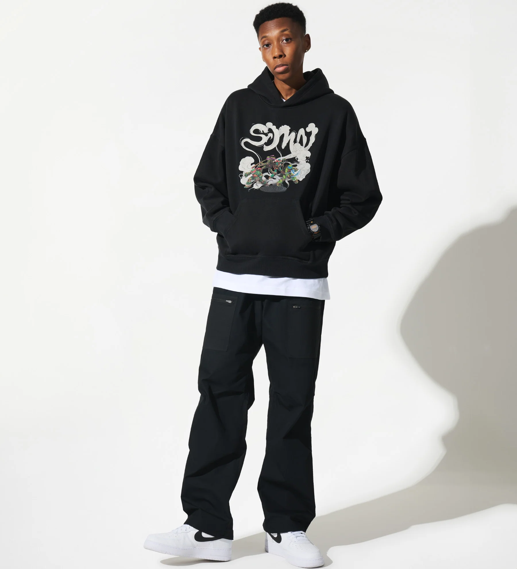 SDMN x TMNT Smoke Hoodie [Vintage Black] - Image 3
